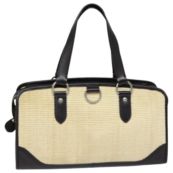 BURBERRY Tote Bag Straw Beige Auth - Picture 12 of 16